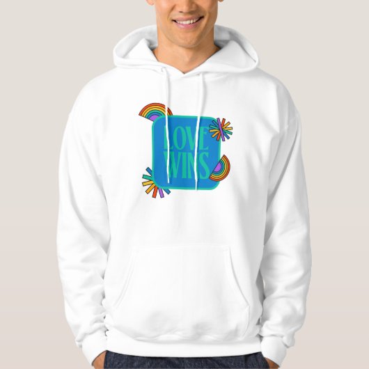 Die Liebe gewinnt. Gay Regenbogen lgbtq Hoodie (Vorderseite)