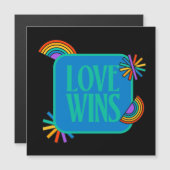Die Liebe gewinnt. Gay Regenbogen lgbtq Magnetkarte (Vorne/Hinten)