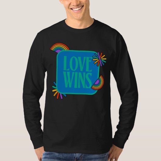 Die Liebe gewinnt. Gay Regenbogen lgbtq T-Shirt (Vorderseite)