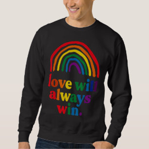 Die Liebe gewinnt immer das Rainbow Kid Child Lgbt Sweatshirt