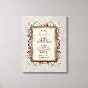 Die Liebe "Gold Brocade Floral" ist Personalisiert Leinwanddruck