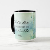 Die Liebe Gottes der Römer wurde in unser Herz geg Tasse (Vorderseite Links)