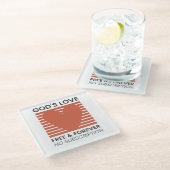 Die Liebe Gottes für immer kein Abonnement Christl Glasuntersetzer (Schrägansicht)