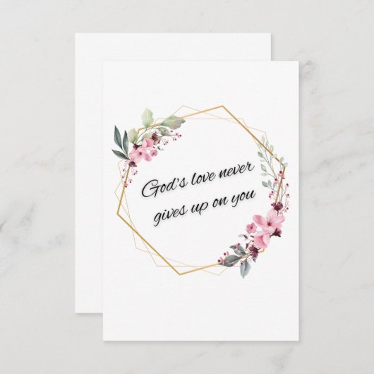 Die Liebe Gottes gibt nie Gaben Dankeskarte (Vorne/Hinten)