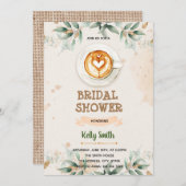 Die Liebe "Greenery coffee" ist ein Thema für Brau Einladung (Vorne/Hinten)