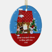 Die Liebe-Haus-Weihnachtsverzierung der großen Keramik Ornament (Rechts)