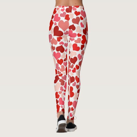 Die Liebe-Herzenrote rosa Valentines des Amors auf Leggings (Rückseite)