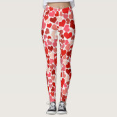 Die Liebe-Herzenrote rosa Valentines des Amors auf Leggings (Vorderseite)