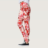 Die Liebe-Herzenrote rosa Valentines des Amors auf Leggings (Links)