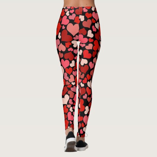 Die Liebe-Herzenrote rosa Valentines des Amors auf Leggings (Rückseite)