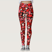 Die Liebe-Herzenrote rosa Valentines des Amors auf Leggings (Vorderseite)