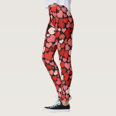 Die Liebe-Herzenrote rosa Valentines des Amors auf Leggings (Links)