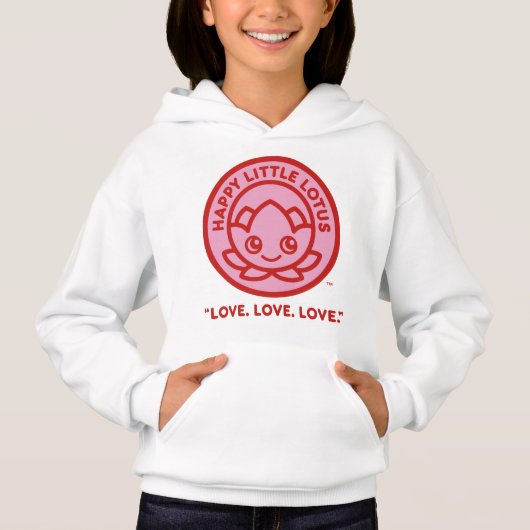 Die Liebe Hoodie für Mädchen. (Vorderseite)