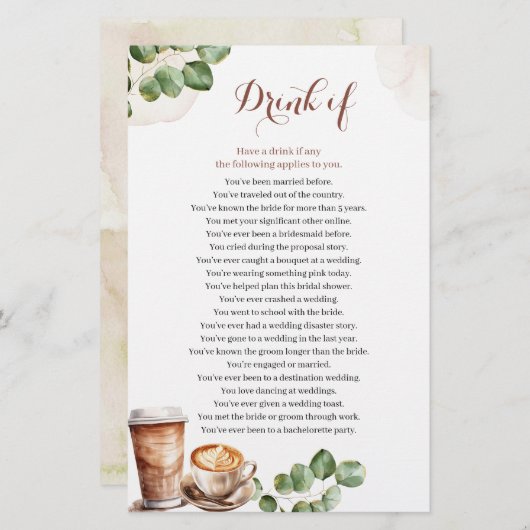 Die Liebe ist Brewing Drink wenn Brautparty Game (Vorne/Hinten)