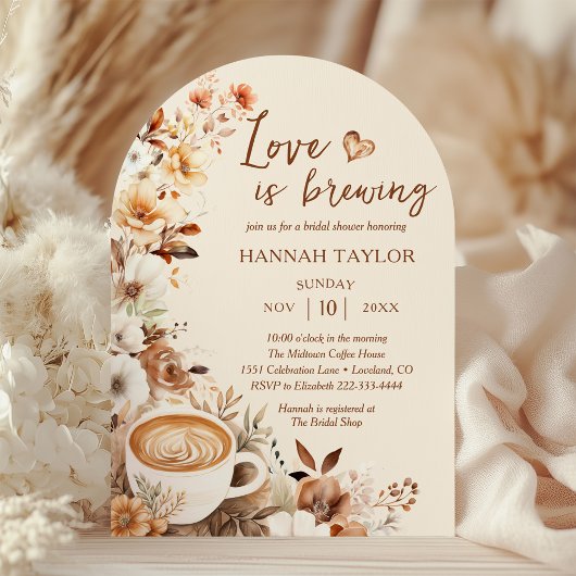 Die Liebe ist die Brewing Boho Kaffee Bridal Dusch Einladung