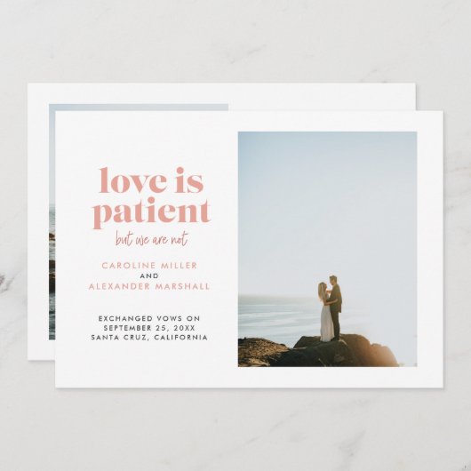 Die Liebe ist geduldig, aber wir sind keine Entfal Ankündigung (Vorne/Hinten)