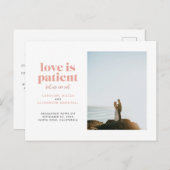 Die Liebe ist geduldig, aber wir sind keine Entfal Ankündigungspostkarte (Vorne/Hinten)