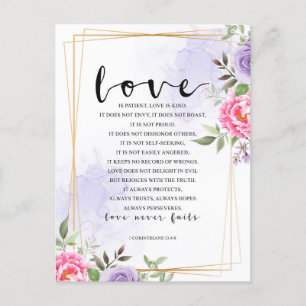 Die Liebe ist geduldig, die Liebe ist gütig Postka Postkarte