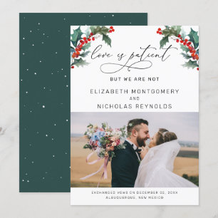Die Liebe ist geduldig, wir nicht Hochzeitsanzei Einladung