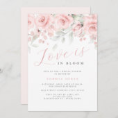 Die Liebe ist in Blumen Blush Bridal Dusche Einladung (Vorne/Hinten)