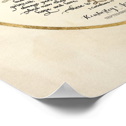 Die Liebe Kapitel, 1 Korinther 13 Kalligraphie Poster (Ecke)