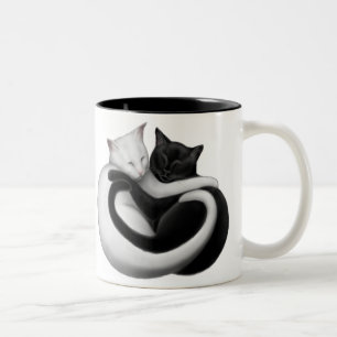 Die Liebe-Katzen-Tasse Zweifarbige Tasse