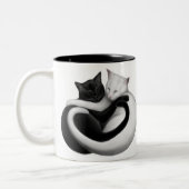 Die Liebe-Katzen-Tasse Zweifarbige Tasse (Links)