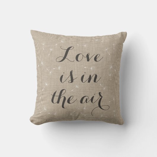 Die Liebe liegt im Air Burlap Cushion Kissen (Vorderseite)
