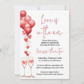 Die Liebe liegt im Brautparty des Herzens von Air Einladung (Vorderseite)