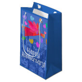 Die Liebe liegt im Luftangel und im Herzen Kleine Geschenktüte (Vorderseite Schrägansicht)