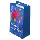 Die Liebe liegt im Luftangel und im Herzen Kleine Geschenktüte (Rückseite Schrägansicht)