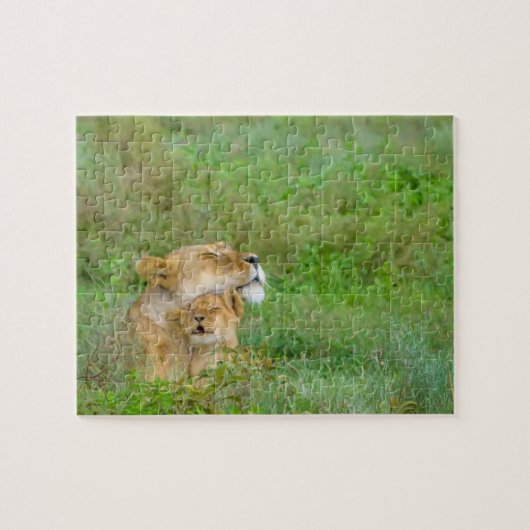 Die Liebe-Löwin-u. Baby-Puzzlespiel der Mutter Puzzle (Horizontal)