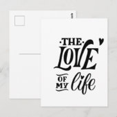 Die Liebe meines Lebens – Romantisches Typografie- Postkarte (Vorne/Hinten)