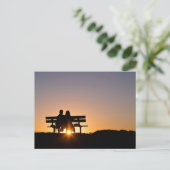 Die Liebe schien ein paar Sitzplätze auf einer Ban Postkarte (Stehend Vorderseite)