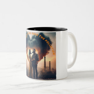 Die Liebe schwindet, aber die Verschmutzung auch Zweifarbige Tasse