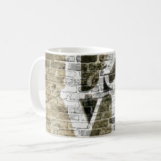 Die LIEBE TASSE Nuetral Bricks Urban Graffiti (Vorderseite Links)