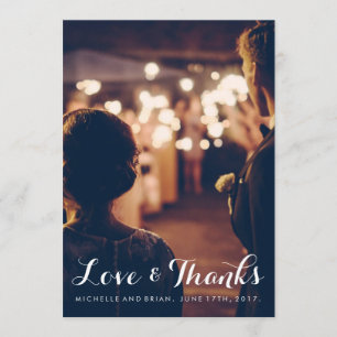 Die Liebe und Dank, die Foto Wedding sind, dankt Dankeskarte