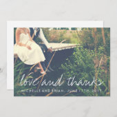 Die Liebe und Dank, die Foto Wedding sind, dankt Dankeskarte (Vorne/Hinten)