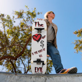 Die Liebe von Geld böse Red Graffiti Christlich Skateboard