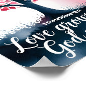 Die Liebe wächst, wenn Gott sie Christliche Mauerk Poster (Ecke)