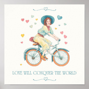 Die Liebe wird die Welt erobern, Vintage Romantik Poster