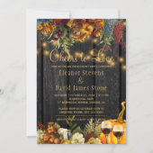 Die Liebe wird von einer blumengeschmückten Verlob Einladung (Vorderseite)
