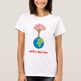 Die Liebe wird von Hand und Rot- und Rosa-Herz-Bau T-Shirt