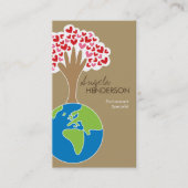 Die Liebe wird von Hand und Rot- und Rosa-Herz-Bau Visitenkarte (Vorderseite)