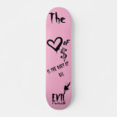 Die Liebe zum Bösen Pink Doodle Skateboard (Vorne)