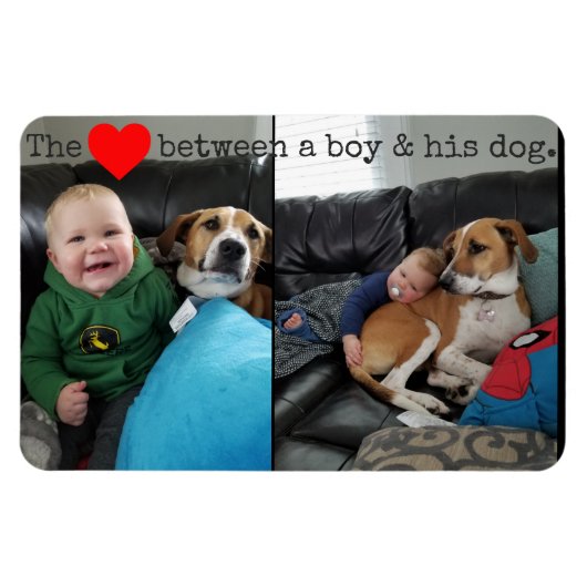 die Liebe zwischen einem Jungen und seinem Hund Magnet (Horizontal)
