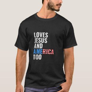 Die Lieben der amerikanischen Fahne Jesus und Amer T-Shirt