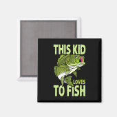 Die Lieben, die das Kind beim Fischfang hat Magnet (Vorderseite/Rückseite)