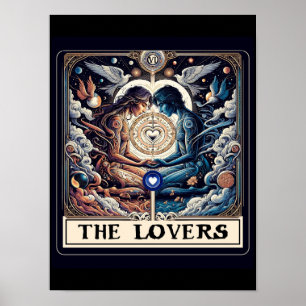 DIE LIEBENDE Tarot Himmelsmann & Frau Seelenverwan Poster