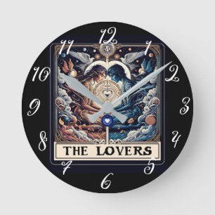 DIE LIEBENDE Tarot Himmelsmann & Frau Seelenverwan Runde Wanduhr